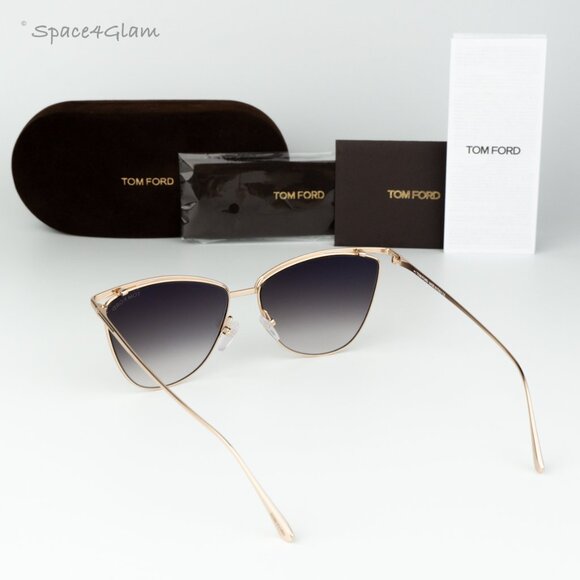 BRAND NEW Tom Ford Women Sunglasses Gold Mirror Brown Cat Eye FT0684 28G - Picture 10 of 11